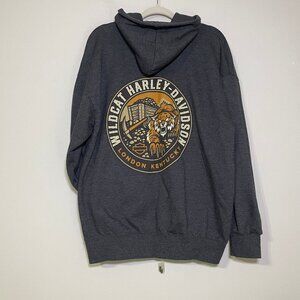 Harley-Davidson Gray Hoodie with Orange Logo
